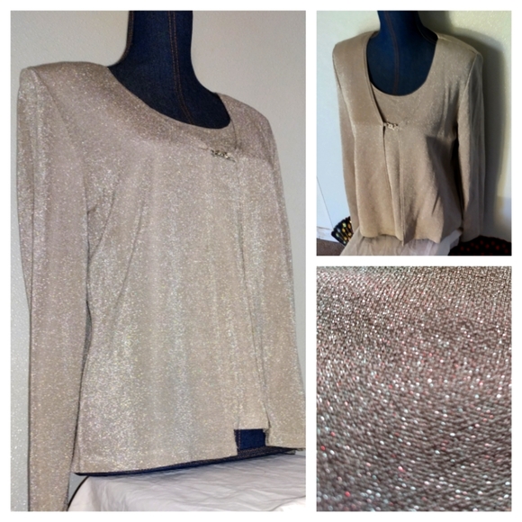 No Label Tops - Holiday blouse shimmering silver